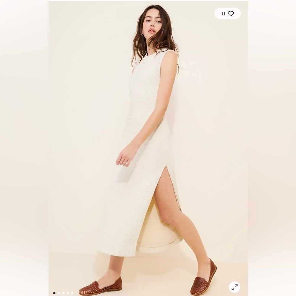 FREE PEOPLE eventide midi festival backless lounge vacation dress bone combo Nwt - Picture 10 of 14